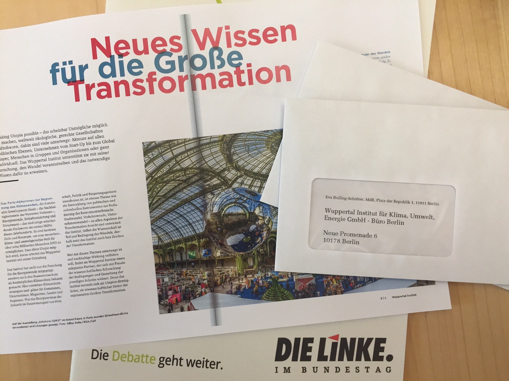 Wuppertal Institut feiert 25. Geburtstag: Die AG Umwelt der Bundestagsfraktion DIE LINKE gratuliert