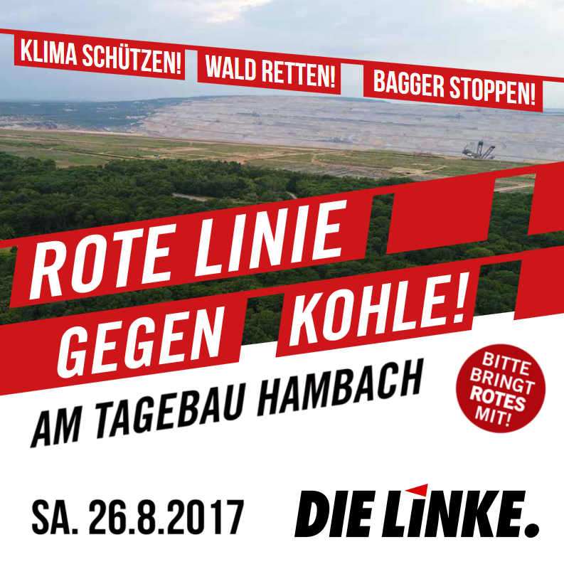 Klimaproteste 2017 Rheinland: RWE stoppen! Rote Linie gegen Braunkohle-Bagger am 26. August