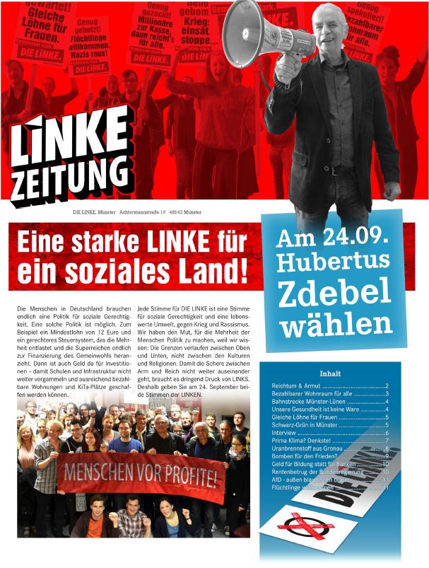 LINKE Zeitung: Eine starke LINKE für ein soziales Land!