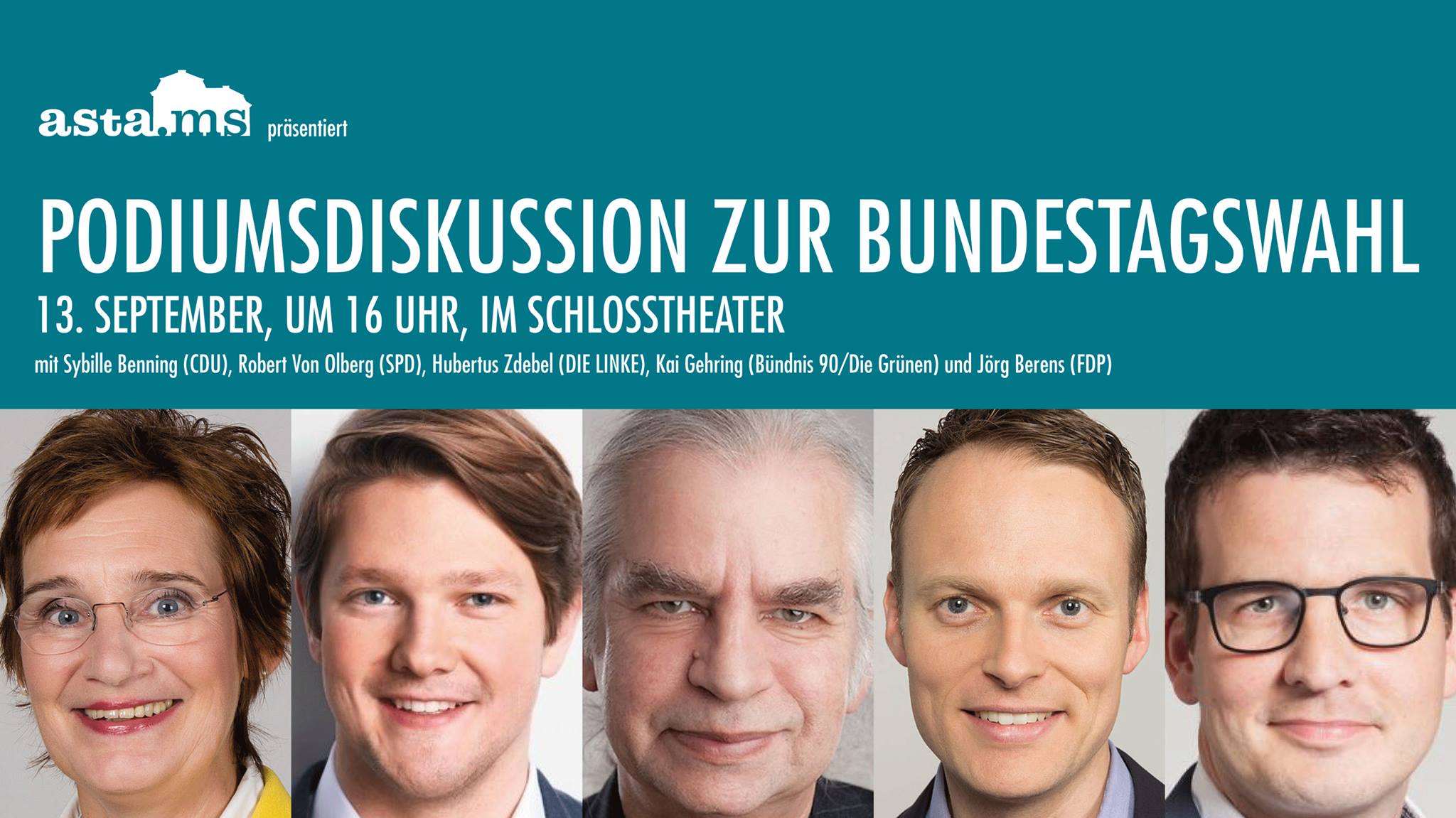 Gute Bildung. Für alle. AStA-Podiumsdiskussion zur Bundestagswahl in Münster