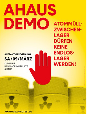 Demonstration am Atommüll-Zwischenlager Ahaus – Kein atomwaffenfähiger Atommüll aus Garching
